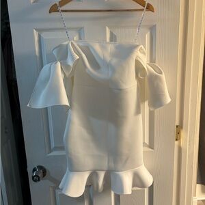 Misguided Scuba Material White Dress Size 4